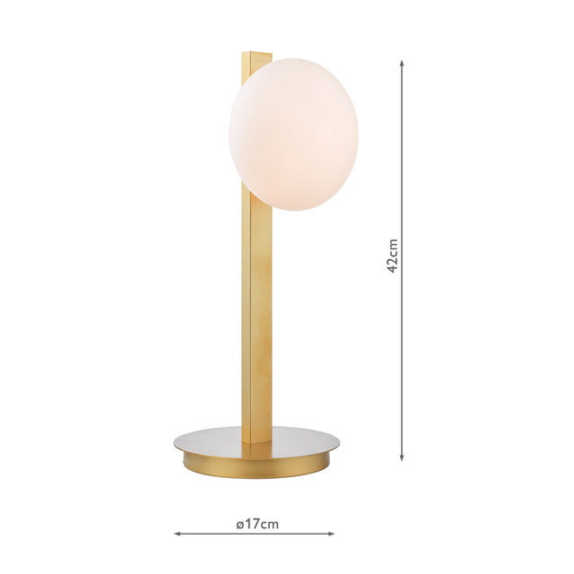 Tauri Table Lamp Matt Gold and Opal Glass