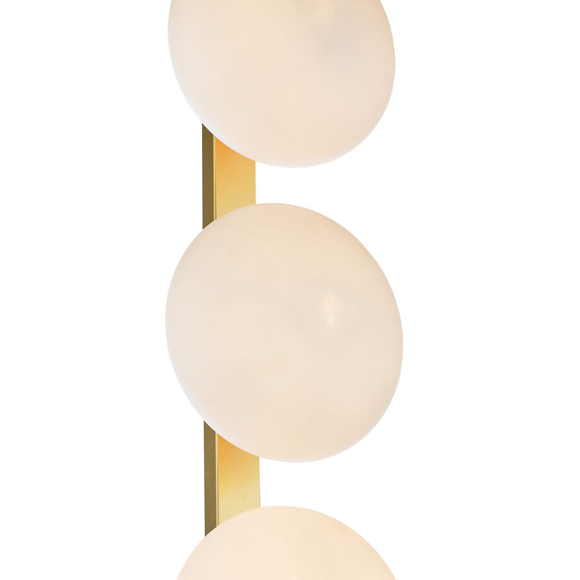 Tauri 3 Light Floor Lamp Matt Gold and Opal Glass