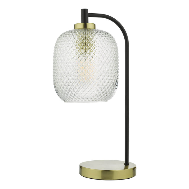 Tehya Table Lamp Matt Black Textured Glass