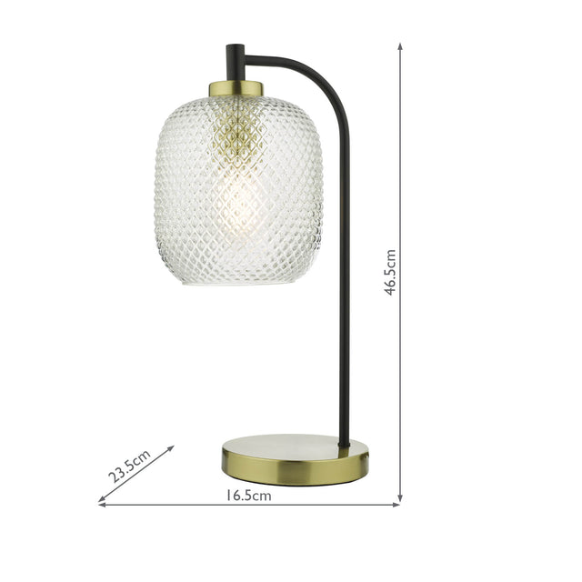 Tehya Table Lamp Matt Black Textured Glass