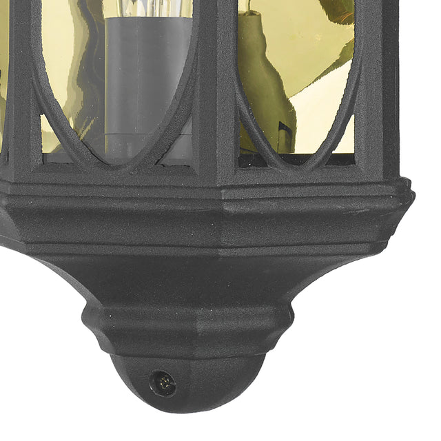 Tenby Outdoor Wall Light Black Glass IP43