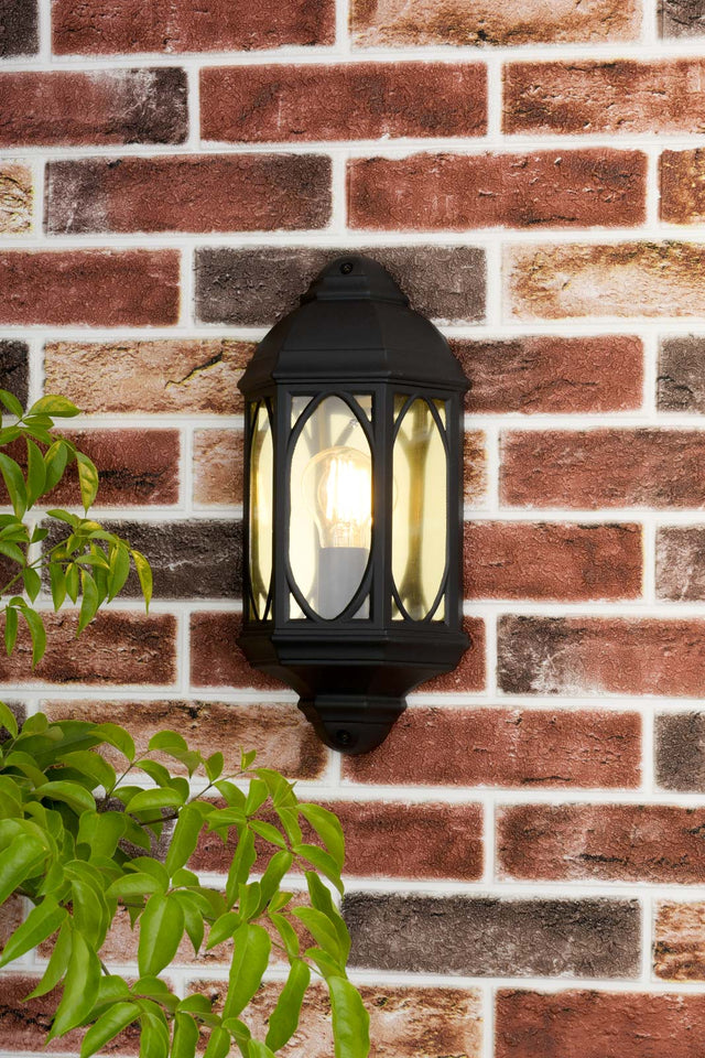 Tenby Outdoor Wall Light Black Glass IP43