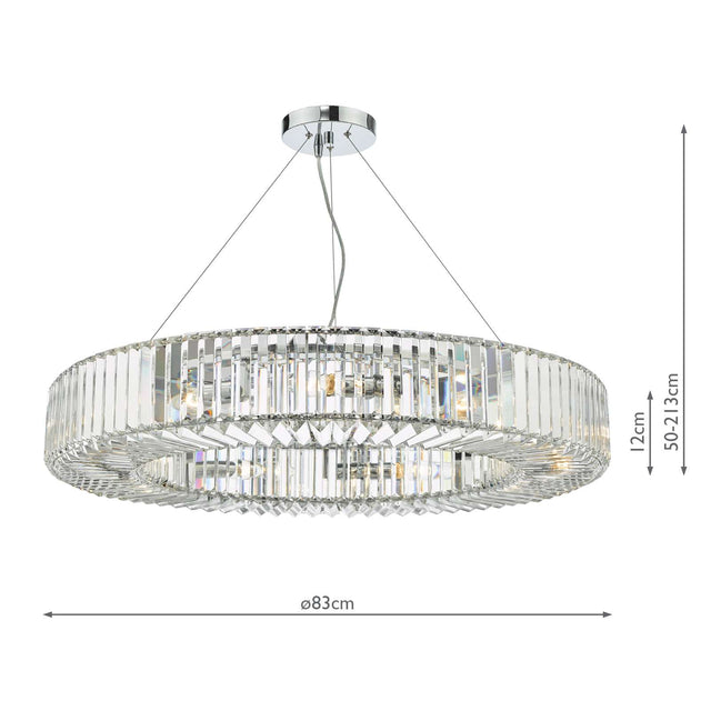 Teyana 9 Light Pendant Polished Chrome Crystal