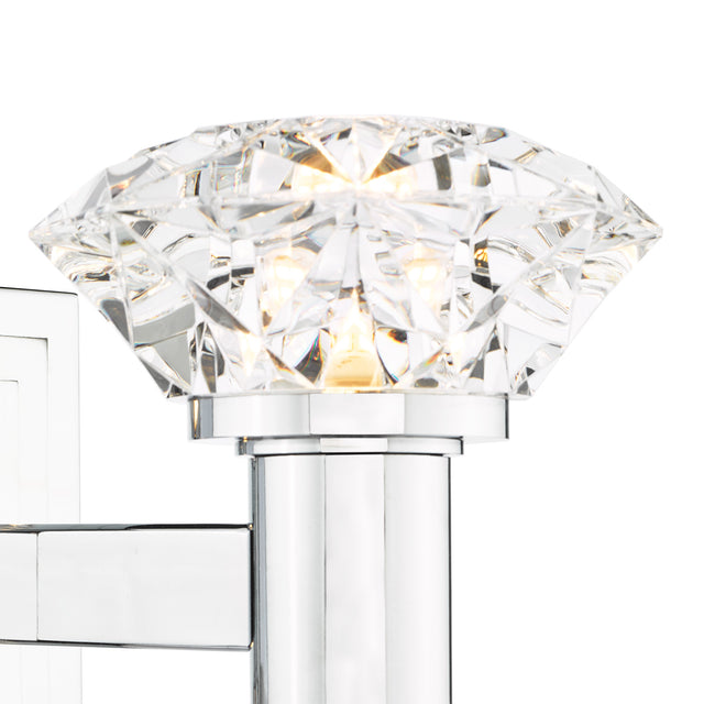 Tiana 2 Light Wall Light Polished Chrome and Faceted Acrylic