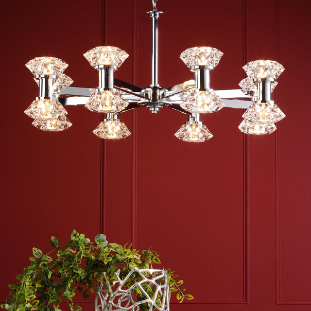 Tiana 16 Light Armed Pendant Polished Chrome