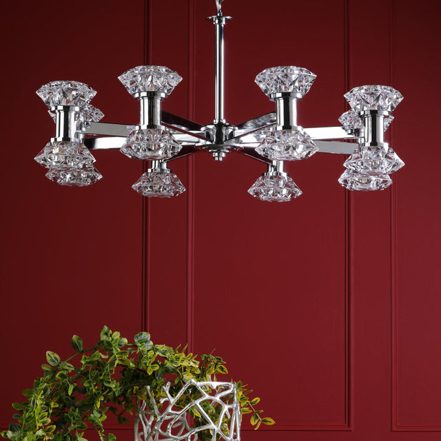 Tiana 16 Light Armed Pendant Polished Chrome