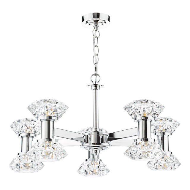 Tiana 10 Light Armed Pendant Polished Chrome