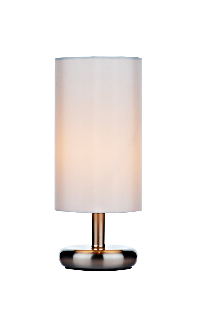 Tico Touch Table Lamp Satin Chrome With Shade