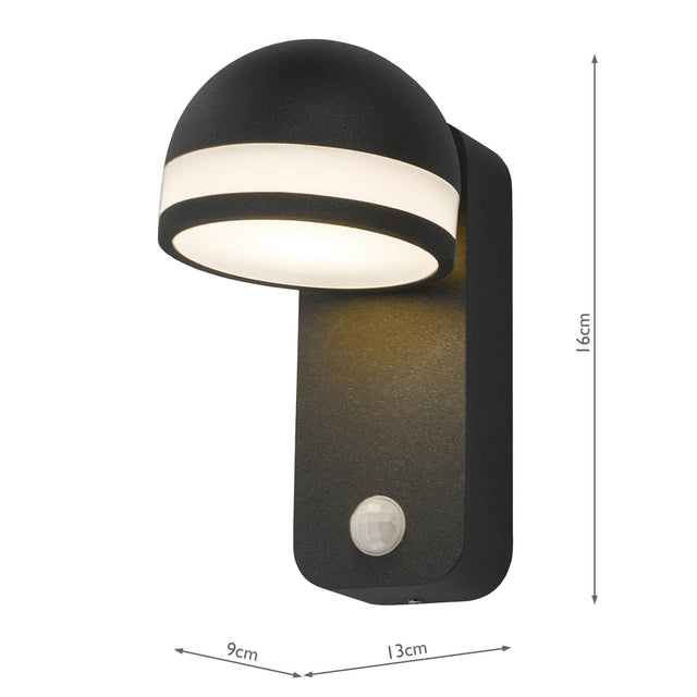 Tien Outdoor Wall Light Adjustable Head Anthracite Sensor IP65 LED