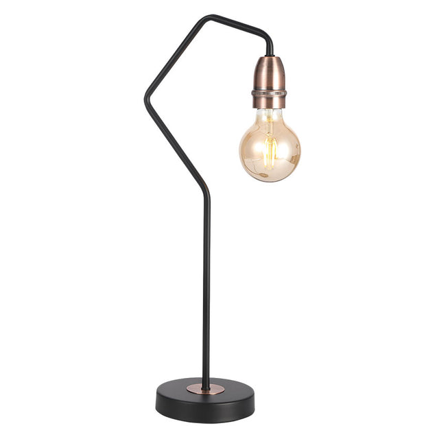 BLACK with COPPER VENUS TABLE LAMP (BULB NOT INCL.)