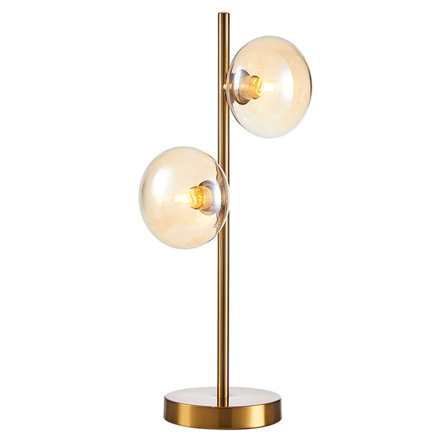 MATT BRASS with AMBER GLASS KOSMO TABLE LAMP