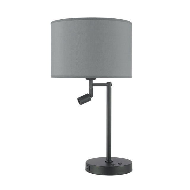 BLACK with GREY SHADE ASHLEY TABLE LAMP