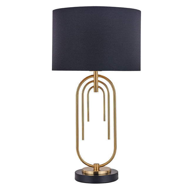 MATT BRASS with BLACK SHADE CASA HOME TABLE LAMP