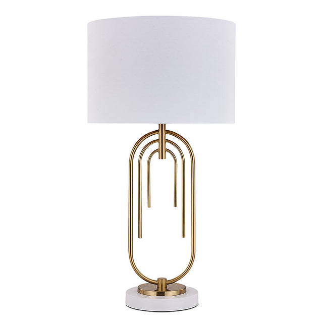 MATT BRASS with WHITE SHADE CASA HOME TABLE LAMP