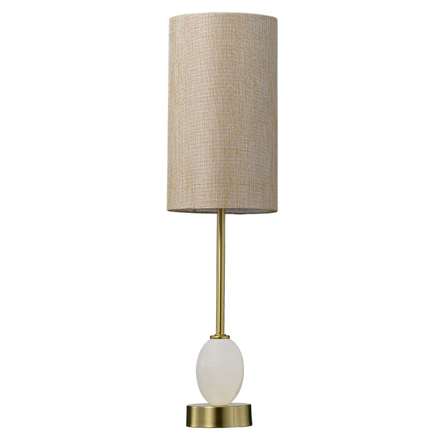 SATIN BRASS METAL/ALABASTER C/W OATMEAL LINEN SHADE