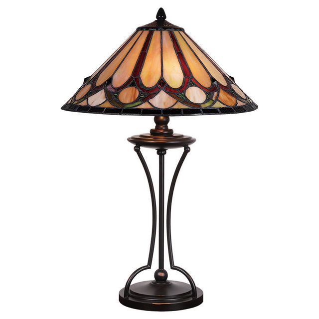 LEAD TIFFANY GLASS TABLE LAMP