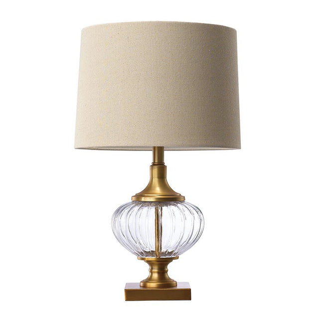 MATT GOLD with NATURAL LINEN SHADE CASA CLASSIC TABLE LAMP