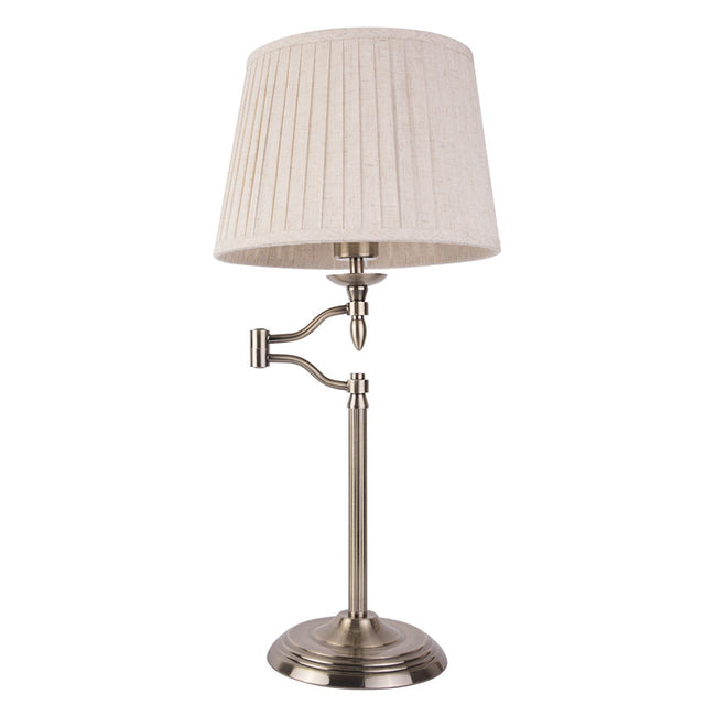 ANTIQUE BRASS with CREAM SHADE TABLE LAMP