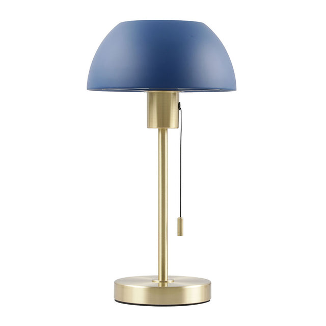 BELLA BRASS Table Lamp C/W BLUE DOME SHADE