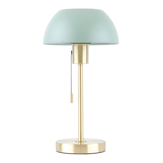 BELLA BRASS Table Lamp C/W GREEN DOME SHADE