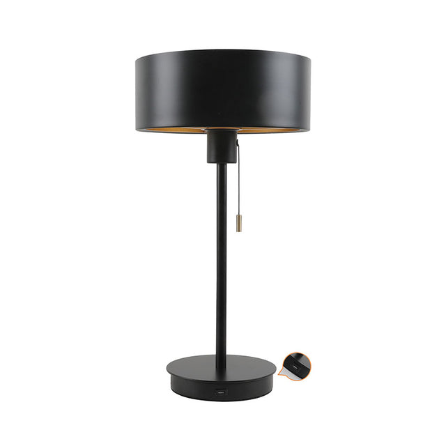 ENNIO BLACK & ANT. BRASS  TABLE LAMP