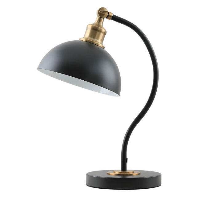 BLACK/BRUSHED BRASS SWAN TABLE LAMP