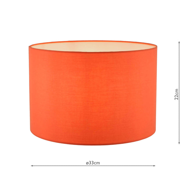 Toledo Orange Cotton Drum Shade 33cm