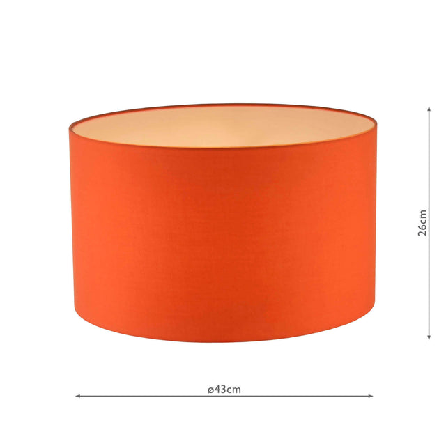 Toledo Orange Cotton Drum Shade 43cm