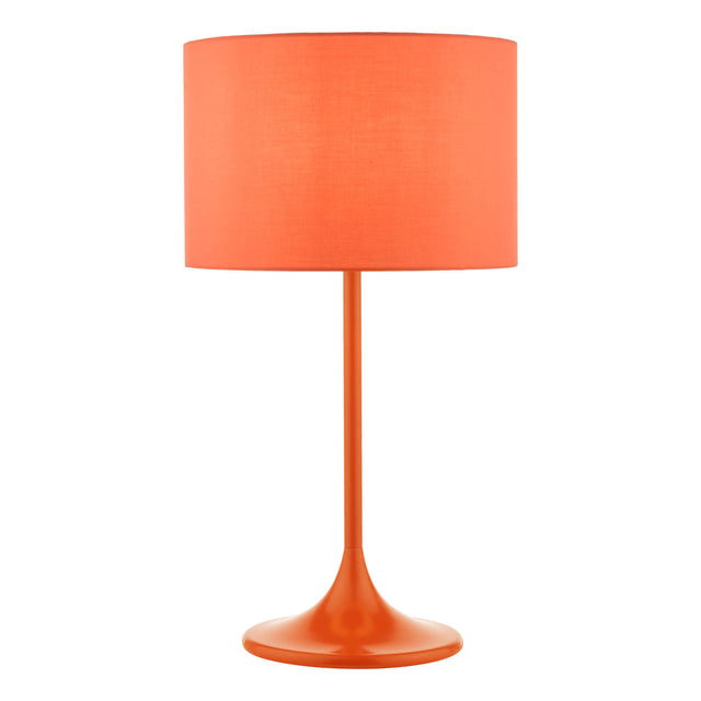 Toledo Table Lamp Satin Orange With Shade