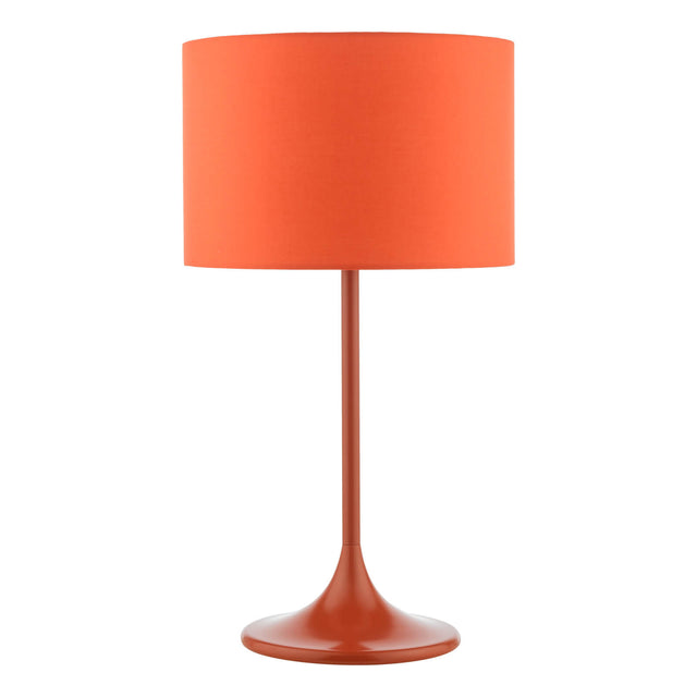 Toledo Table Lamp Satin Orange With Shade