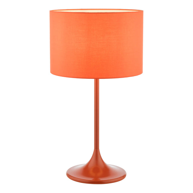 Toledo Table Lamp Satin Orange With Shade