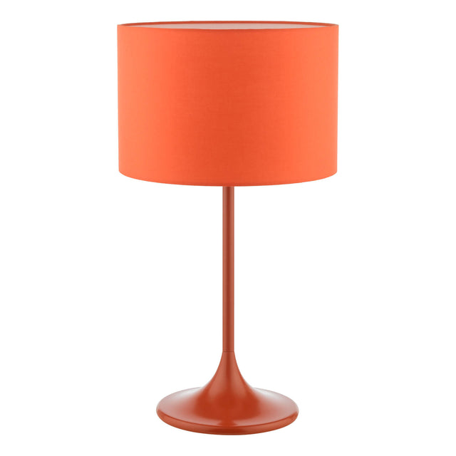 Toledo Table Lamp Satin Orange With Shade