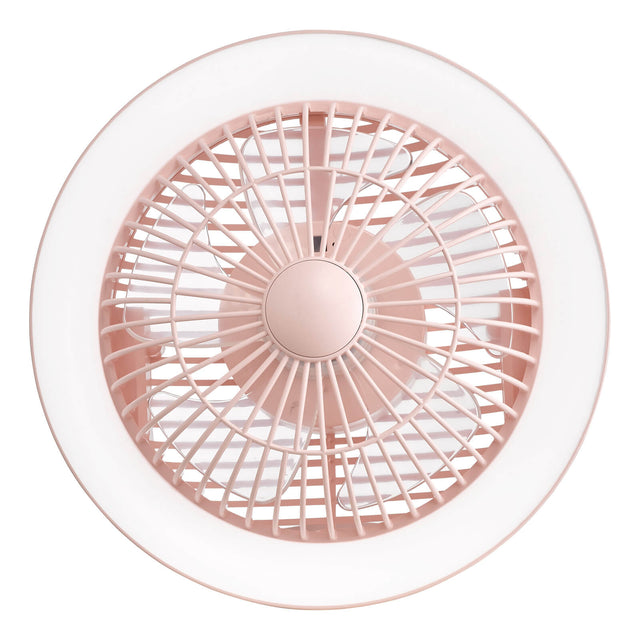 Turbo Rechargeable Desk Fan With Lamp Pink LED