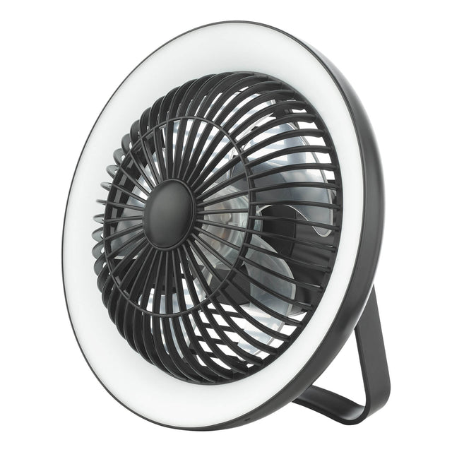 Turbo Desk Fan With Lamp Black LED