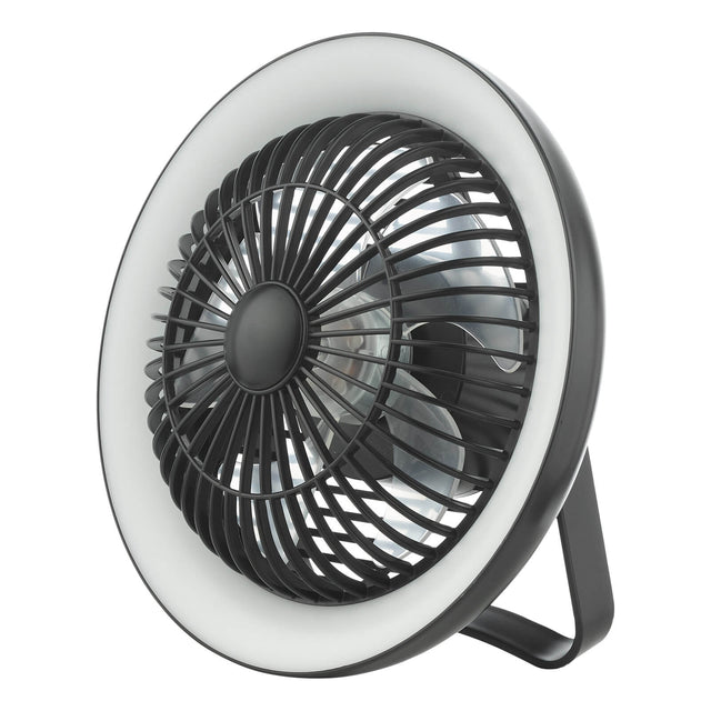 Turbo Desk Fan With Lamp Black LED