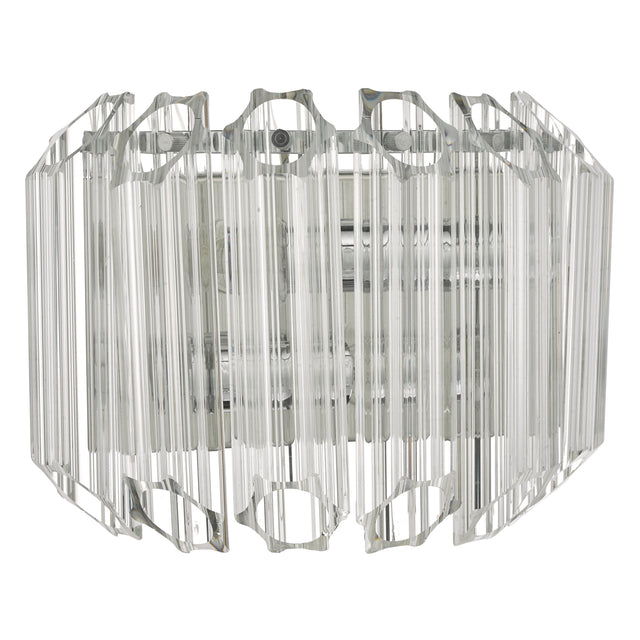 Tuvalu 2 Light Wall Light Glass & Polished Chrome