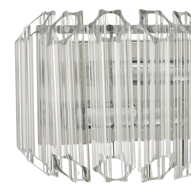 Tuvalu 2 Light Wall Light Glass & Polished Chrome