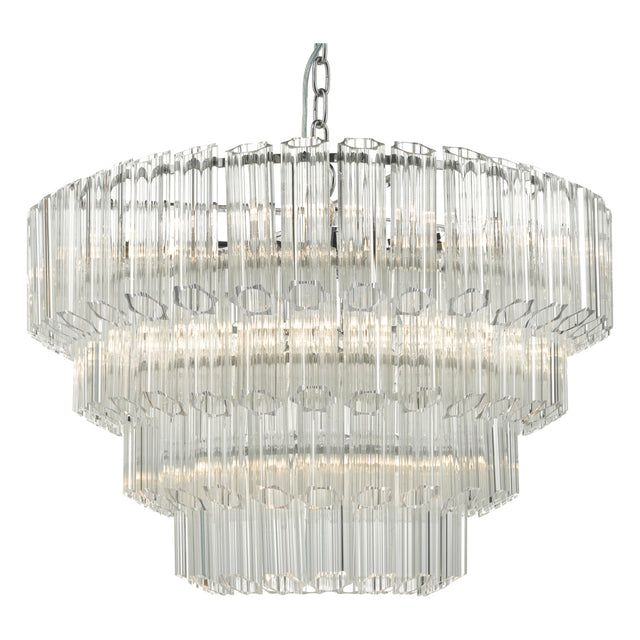 Tuvalu 4 Tier 9 Light Chandelier Crystal & Polished Chrome