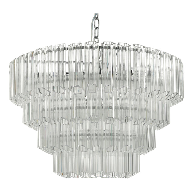 Tuvalu 4 Tier 9 Light Chandelier Crystal & Polished Chrome