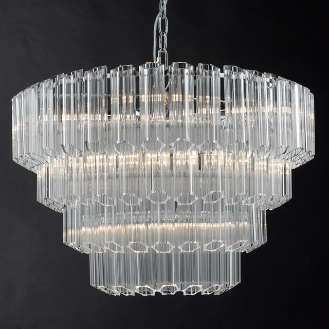 Tuvalu 4 Tier 9 Light Chandelier Crystal & Polished Chrome