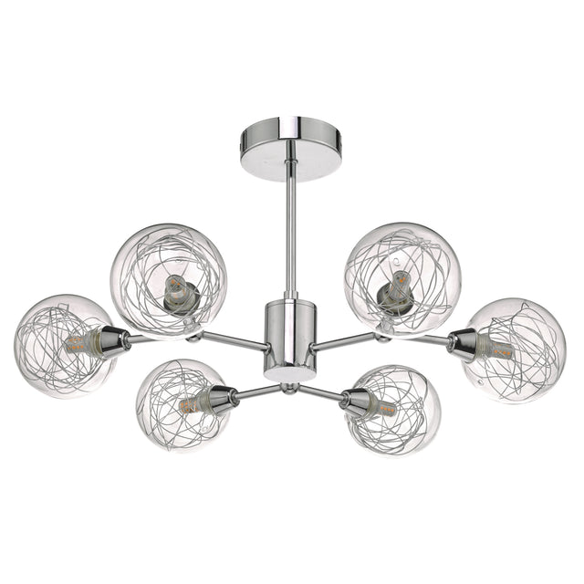 Tyka 6lt Semi Flush Polished Chrome & Glass