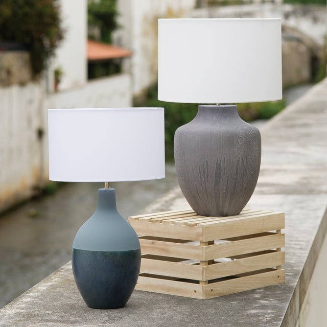 Udine Table Lamp Textured Grey Base Only