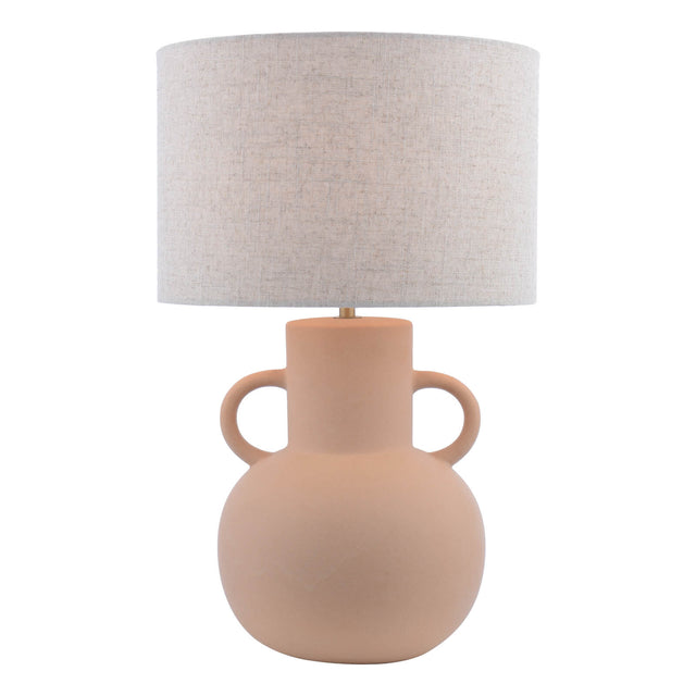 Urn Ceramic Table Lamp Terracotta With Shade