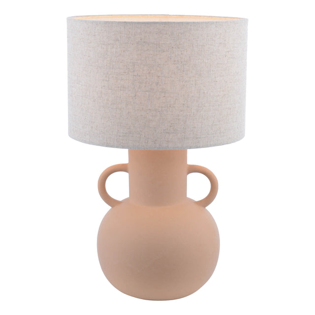 Urn Ceramic Table Lamp Terracotta With Shade