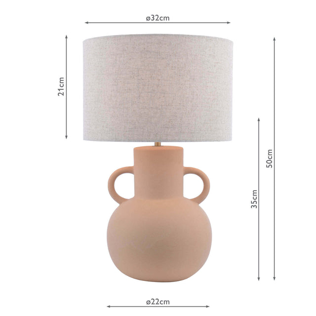 Urn Ceramic Table Lamp Terracotta With Shade