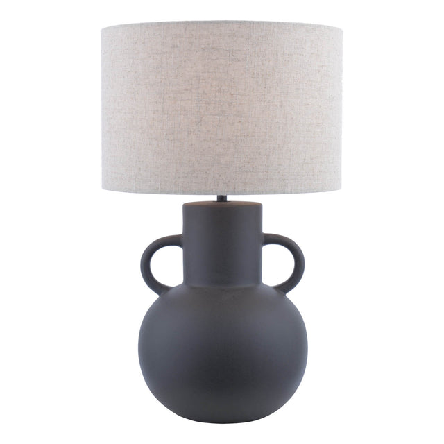 Urn Ceramic Table Lamp Black With Shade