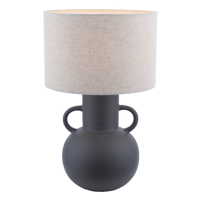 Urn Ceramic Table Lamp Black With Shade