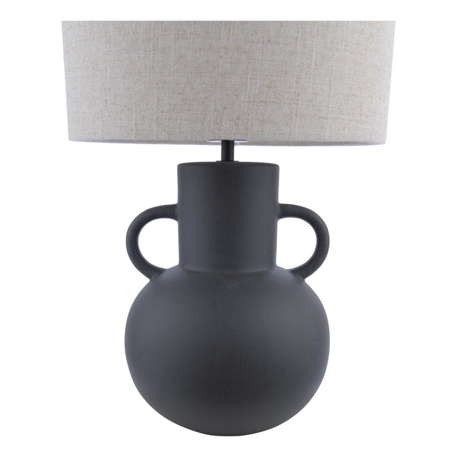 Urn Ceramic Table Lamp Black With Shade