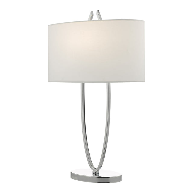 Utara Table Lamp Polished Chrome With Shade