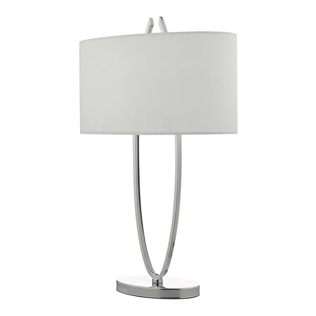 Utara Table Lamp Polished Chrome With Shade